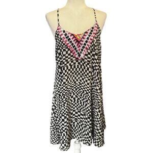 Mara Hoffman Embellished Geometric Beaded Halter Slip Dress – Size M